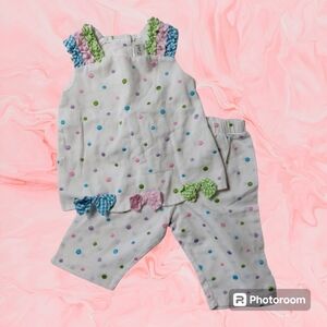 🔴Buy 2 - Get 1 -- Dotted Sleeveless Top and Pant Set, 12M by Rare, Too